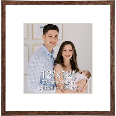 Productafbeelding van Fotolijst 30x30 cm met passe-partout voor 20x20 cm, geschikt voor aan de muur of op tafel, koffie, 1 stuk