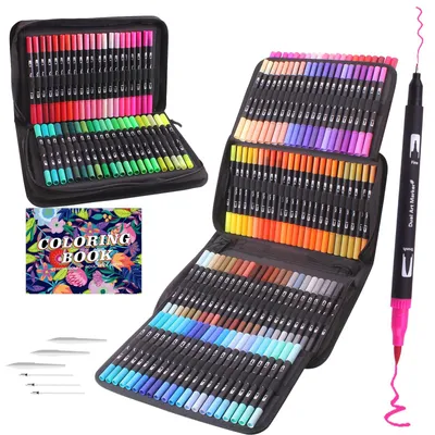 132er Künstlermarker-Set, Dual-Tip, für Zeichnen & Skizzieren