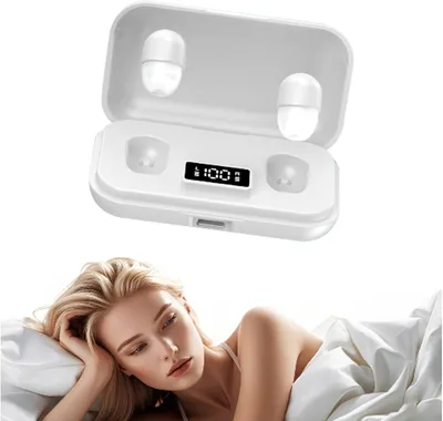 Produktbild von Seitenschläfer Schlafkopfhörer Bluetooth 5.4, ultraleichte Mini In-Ear Sleep Earbuds, kabellos, druckfrei beim Liegen, ANC Geräuschunterdrückung