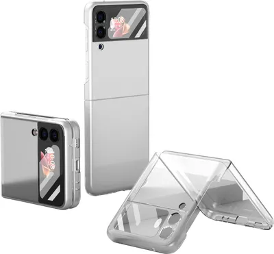 Image de Galaxy Z Flip3 Case, étui mince et rigide avec verre trempé pour Samsung Galaxy Z Flip 3 5G Clear