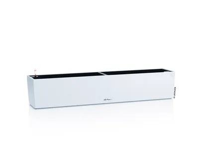Produktbild von LECHUZA-Pflanzgefäß BALCONERA Stone 100 Quarzweiß | Balkonkasten mit Bewässerungssystem und Pflanzeinsatz | Stein-Optik | 99 x 19 x 19 cm | 15435