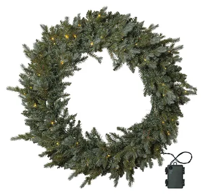 Produktbild von LED Weihnachtskranz 'Greyland', batteriebetrieben, Timer Ø 100cm, outdoor