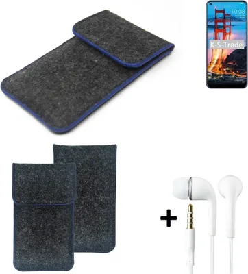 Produktbild von K-S-Trade Handy Schutz Hülle kompatibel mit ZTE Blade V2020 Schutzhülle Handyhülle Filztasche Pouch Tasche Case Sleeve Filzhülle dunkelgrau,