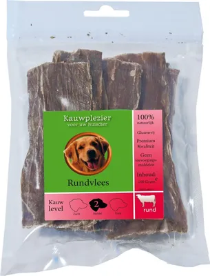 Produktbild von Natürlicher Snackbeutel mit Rindfleisch 100 Gramm Kauspaß - Gebr de boon