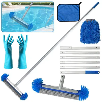 Immagine prodotto di Solidchoice - Spazzola per piscina da 42 cm con manico telescopico
