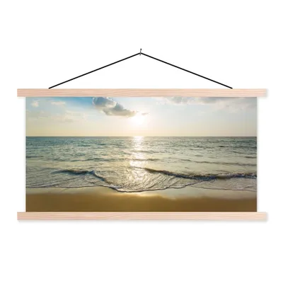 Produktbild von MuchoWow® Textilposter Meer - Sommer - Strand 60x30 cm mit holzfarbenen Rahmen - Dekoration
