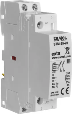 Zdjęcie produktu dla Zamel | Kontaktor modularny STM-25-20 - 25A - 230V AC - Bezpieczny w użyciu - Łatwa instalacja