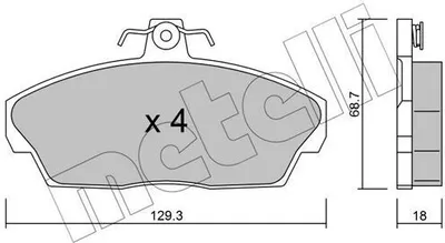 Produktbild von METELLI Bremsbeläge Satz Vorne Bremsklötze für LAND ROVER Freelander SUV (L314) 22-0174-1