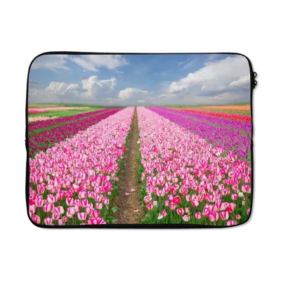 Produktbild von MuchoWow® Laptop Hülle 15 Zoll Tulpen - Sonne - Frühling Laptoptasche - Laptoptasche - Sleeve - Rundum-Schutz