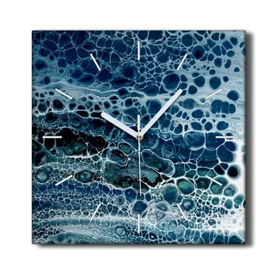 Produktbild von Coloray Hodiny Unikátní 30x30 cm  Tiché hodiny Pro obývací pokoj a kuchyň Nástěnné hodiny Plátno Černé ručičky hodin - vodové barvy