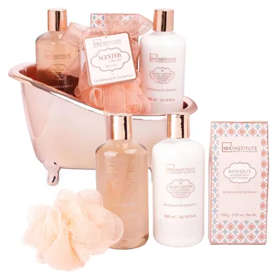 Productafbeelding van IDC Institute - Bronzen Geschenken Set, 4-delig - Sandelhout - Mini badset
