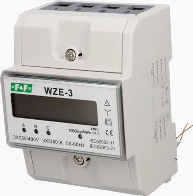 Produktbild von Unterstromzähler Hutschiene MID digital 3-Phasen F&F