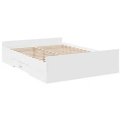 Produktbild von Bettgestell mit Schubladen Weiß 120x190 cm Holzwerkstoff