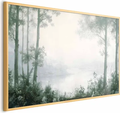 Produktbild von Posterpapier Poster - Forest and Pond in Patinated Green 60x40 cm Landschaften c-H-10025-ao-a