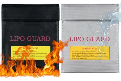 Produktbild von Set aus 2 feuerfesten und wasserdichten LiPo-Sicherheitstaschen, Batterieabdeckungen für explosionsgeschützte Batterien, Bargeld, Pässe, Schmuck und andere Wertsachen (18 * 22 cm)