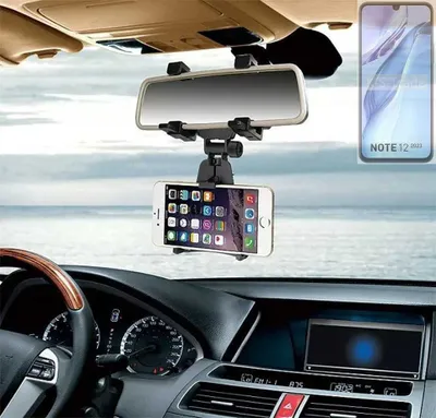 Produktbild von K-S-Trade Smartphone Halterung kompatibel mit Infinix Note 12 2023 Rückspiegel Halterung schwarz Auto Halterung KFZ Halter