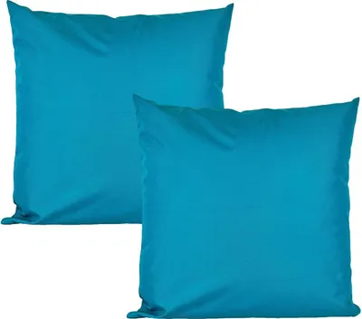 Produktbild von JACK 2er Set 50x50cm Outdoor Kissenhülle Kissenbezug Wasserfest Sitzkissen Lounge Kissen Garten Stuhl Lotus Effekt, Farbe:Petrol