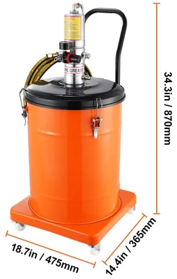Imagen del producto de Bomba para grasa - Bomba de engrase - Bomba neumática para grasa - Pistola de grasa - Bomba de lubricación - Capacidad de 40 litros