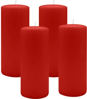 Produktbild von 4er Set Adventskranzkerzen Weihnachtsrot Erdbeere Ø 70 x 180 mm