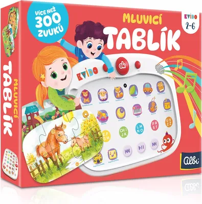 Produktbild von Sprechendes Tablet Kvdo für Kinder mit über 300 Geräuschen und interaktiven Puzzlespielen