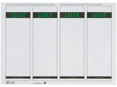 Immagine prodotto di Leitz 1685-20-85 Etichette per dorso in PC - carta, corte/larghe, 100 pezzi, grigio