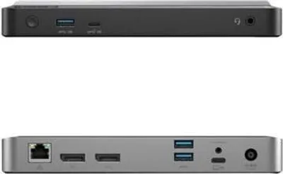 Imagen del producto de ALOGIC DUPRMX2-WW, Cableado, USB 3.2 Gen 1 (3.1 Gen 1) Tipo-C, 65 W, 3,5 mm, 1000 Mbit/s, Gris,