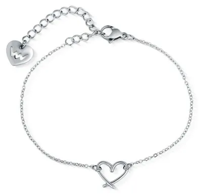 Produktbild von Minimalistisches Stahlarmband Heart Emery Silver