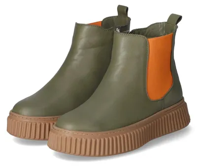 Image de Bottines Chelsea pour femmes, marque Andrea Conti, couleur verte, en cuir lisse, taille 39