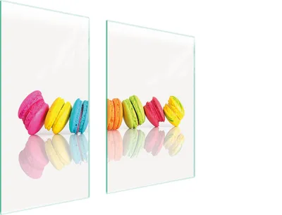 Produktbild von Herdabdeckplatten 2 teilig 75x52 Glaskeramikkochfeld Abdeckung Glas Schneidebrett Essen Bunt