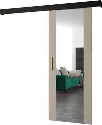 Produktbild von MEBLE KRYSPOL Salwador 2 Schiebetür, 90x204 cm, Kaschmir, Schwarz , Gold