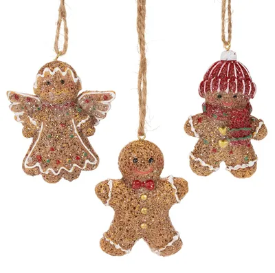 Produktbild von Deko Anhänger Lebkuchenfiguren Weihnachtsdeko für Innen, 3 Stück