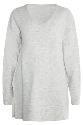 Image de Pull en maille RISA pour femme - gris chiné, taille S