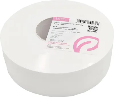 Immagine prodotto di Strisce depilatorie in tessuto non tessuto 7 cm x 20 cm su rotolo con perforazione, bianche, 500 pezzi.
