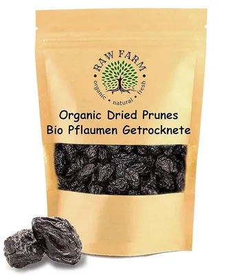 Produktbild von Raw Farm - Getrocknete Pflaumen ohne Zuckerzusatz – Entsteint, Weich & Saftig, Bioqualität– 1kg
