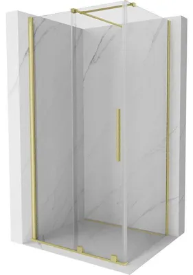 Obrázek produktu pro Mexen Velar sprchový kout posuvný 90 x 110 cm, transparentní, zlatý kartáčovaný - 871-090-110-01-55
