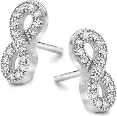Produktbild von Neu Bling 9NB-0441 Silberne Infinity-Ohrstecker mit Zirkoniasteinen - Silber - Ohrstecker - Infinity - Zirkonia - Farbe Silber