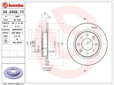Produktbild von BREMBO Bremsscheiben (2 Stück) Hinterachse 08.9466.10