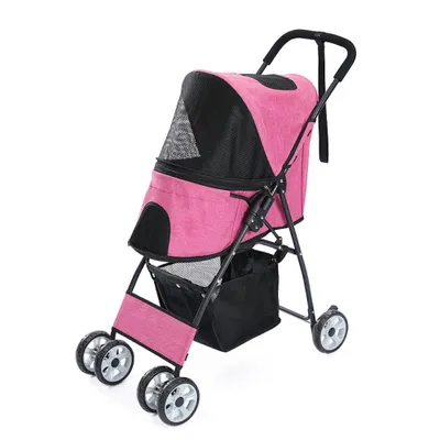 Produktbild von Purpurra – Haustierbuggy mit Sicherheitsgurt, rosa