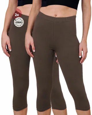 Obrázok produktu pre Legíny SES Capri, dámske, 3/4, veľkosť 44/46, hnedé, balenie 2 kusov, materiál: bavlna