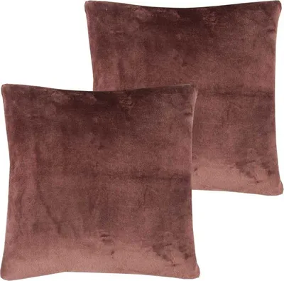 Immagine prodotto di Copricuscino "Celina" in confezione da 2 pezzi, nel formato "50 x 50cm" - Marrone - Copricuscino con zip