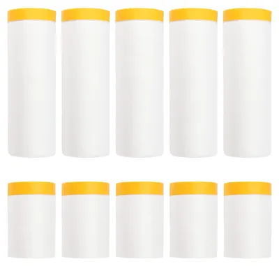 Produktbild von 10 Rollen Abdeckfolie mit Klebeband, 55 cm x 20 m und 110 cm x 20 m, geeignet für Malerarbeiten