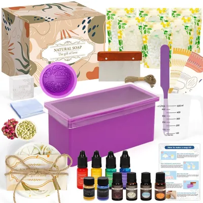 Produktbild von Omgoods – Set zur Seifenherstellung, inklusive 1,5 kg Seifenbasis und Silikonformen