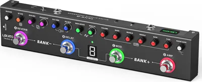 Produktbild von LEKATO Multi-Effekt-Gitarren-Effektpedal, 36 Voreinstellungen, Reverb, Delay, Noise Gate, Amp