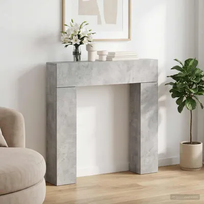 Produktbild von PUEAZU Kaminumrandung Betongrau 102 x 18 x 100,5 cm Holzwerkstoff - Sonstiges Kaminzubehör &50802