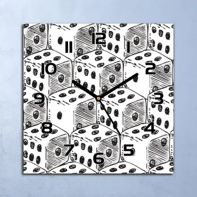 Produktbild von Wanduhr Echt-Glas-Küchenuhr Würfel Vintage Retro Quarz 30x30 Deko Bilder