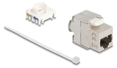 Immagine prodotto di Delock Keystone Modul Slim RJ45 Buchse zu LSA Cat.6A geschirmt 180°