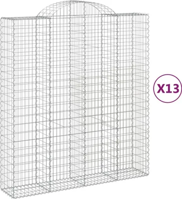 Produktbild von vidaXL Gabionen mit Hochbogen 13Stk. 200x50x220/240cm Verzinktes Eisen
