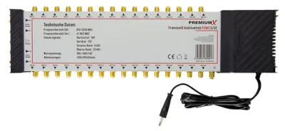 Produktbild von PremiumX PXMS 5/32 Multischalter mit Netzteil Multiswitch 1 SAT für 32 Teilnehmer