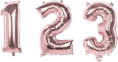 Image de Ballon en aluminium Chiffres 0-9 Décoration de fête rose métallique 36cm - -