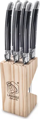 Obrázek produktu pro MONTARGO Laguiole Premium Line steakové nože černé 6 ks, výška: 60 mm